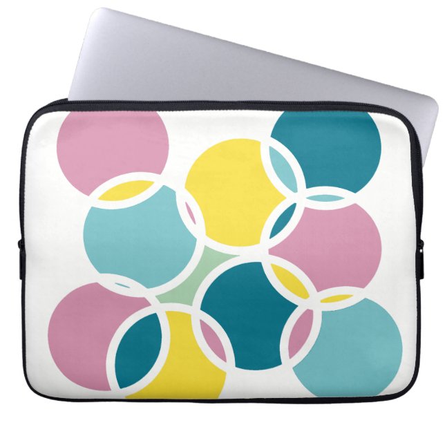 Färgrik cirkeldesign – Rolig geometrisk tryck Laptop Fodral (Framsidan)