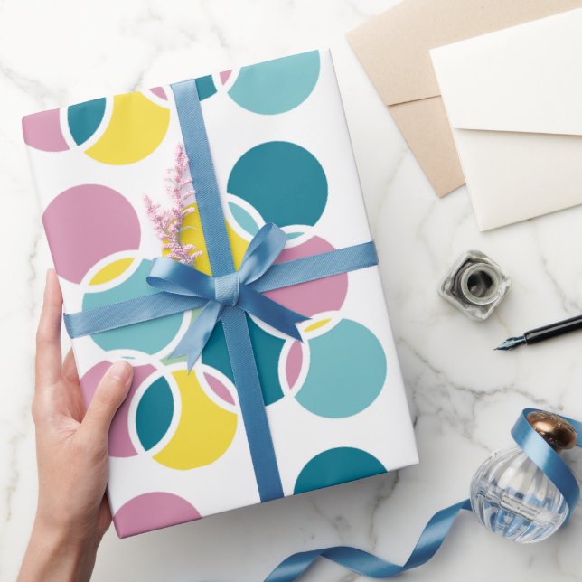 Färgrik cirkeldesign – Rolig geometrisk tryck Presentpapper (Gifting)