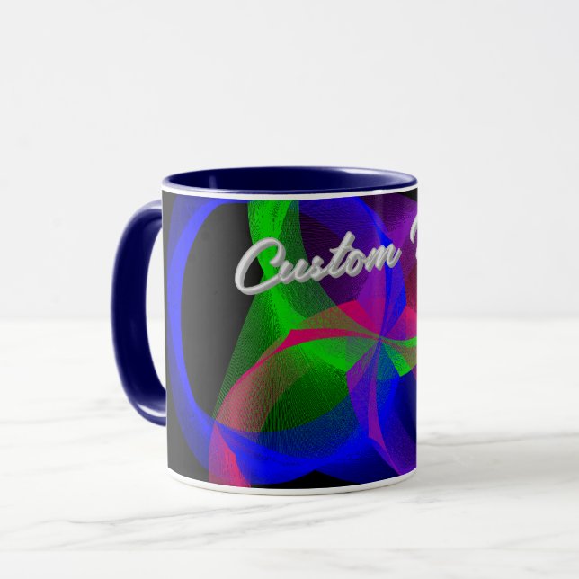 Färgrik Cirkulär Blandning Geometrisk Kaffe Mugg (Framsida vänster)