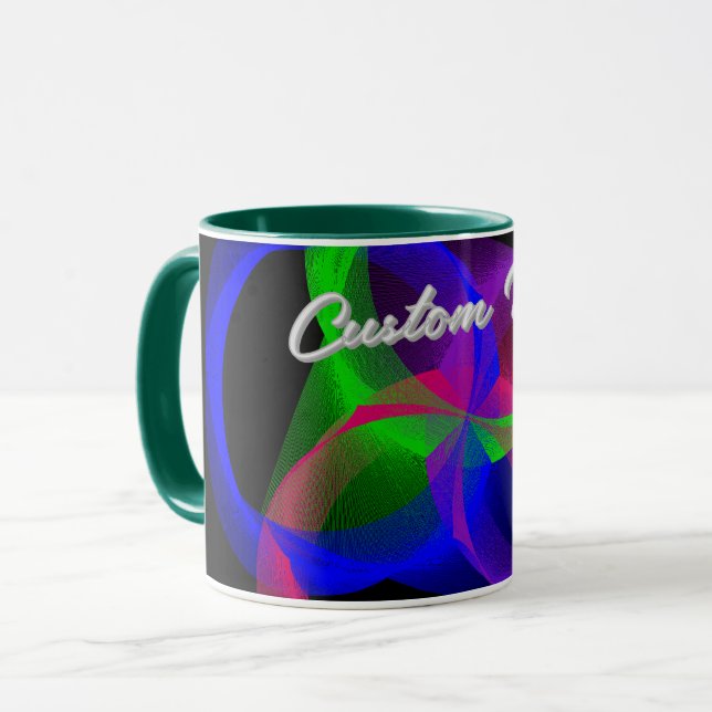 Färgrik Cirkulär Geometrisk Kaffe Mugg (Framsida vänster)