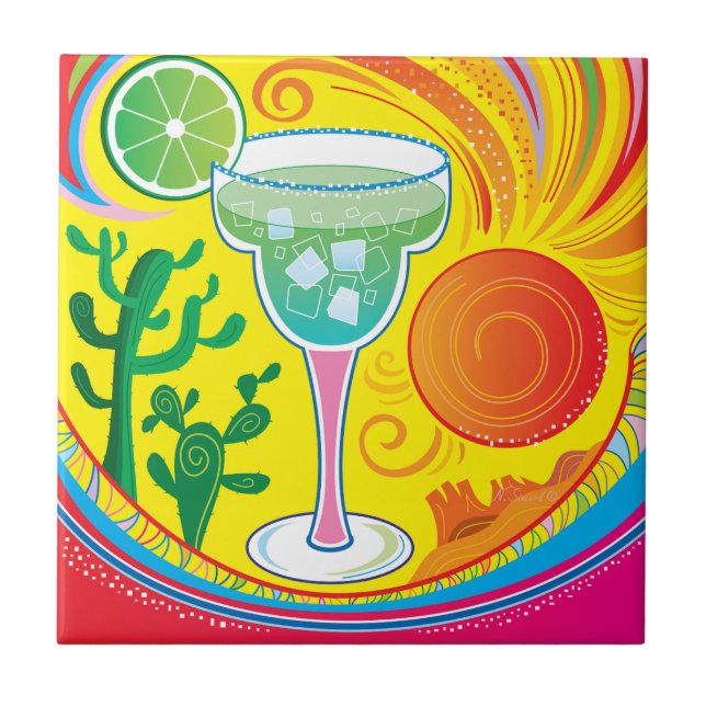 Färgrik Cocktail Kakelplatta (Framsidan)