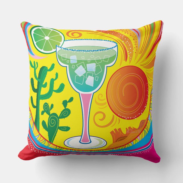 Färgrik Cocktail Kudde (Framsida)