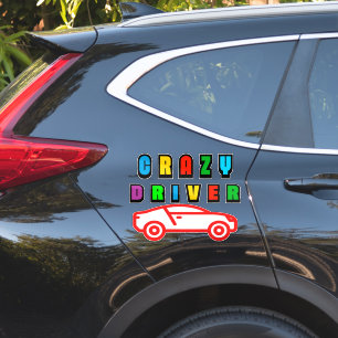 Färgrik Crazy Driver-design Klistermärken