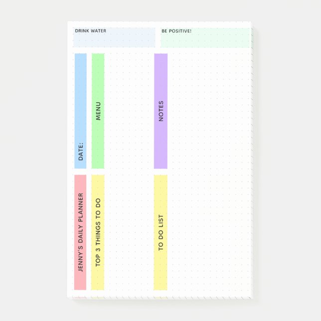 Färgrik Daglig Planerare Post-it Block (Framsida)