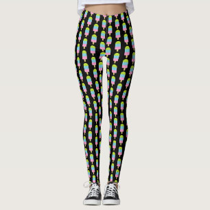 Färgrik damasker för glass för neonfärgpopsicl leggings