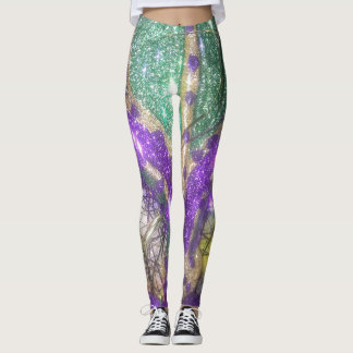 Färgrik damasker leggings