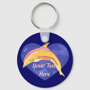 Färgrik delfin Keychain Nyckelring