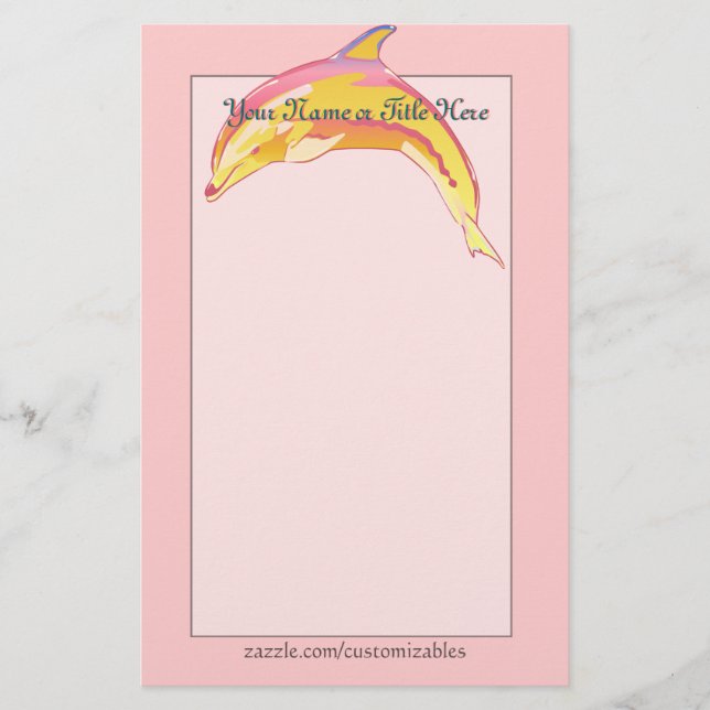 Färgrik delfinbrevpapper brevpapper (Framsida)