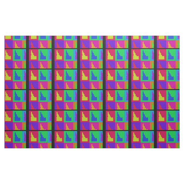 Färgrik delstat Idaho Pop Art-karta Tyg (Fat Quarter)