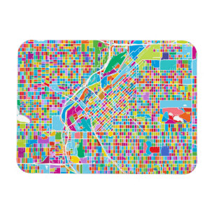 Färgrik Denver karta Magnet