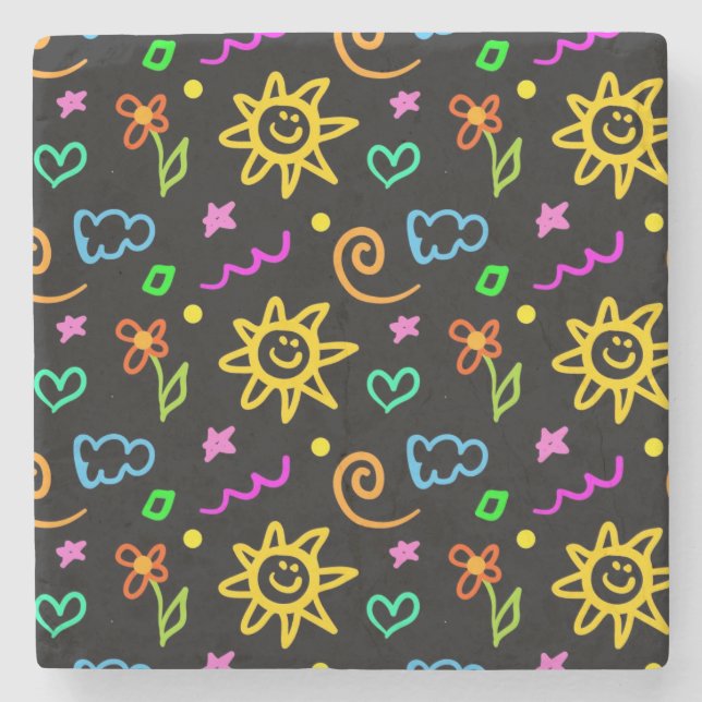 Färgrik design av bakgrundsför barn underlägg sten (Framsidan)