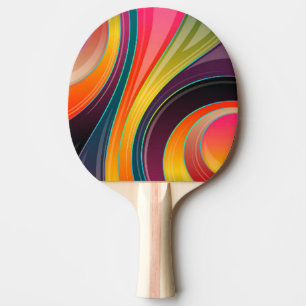 Färgrik design för abstrakt spiral regnbåge pingisracket