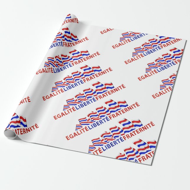 Färgrik design för Bastilledag Presentpapper (Utrullad)