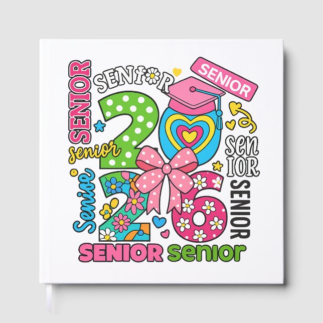 Färgrik design för seniorfirande gästböcker (Framsida)