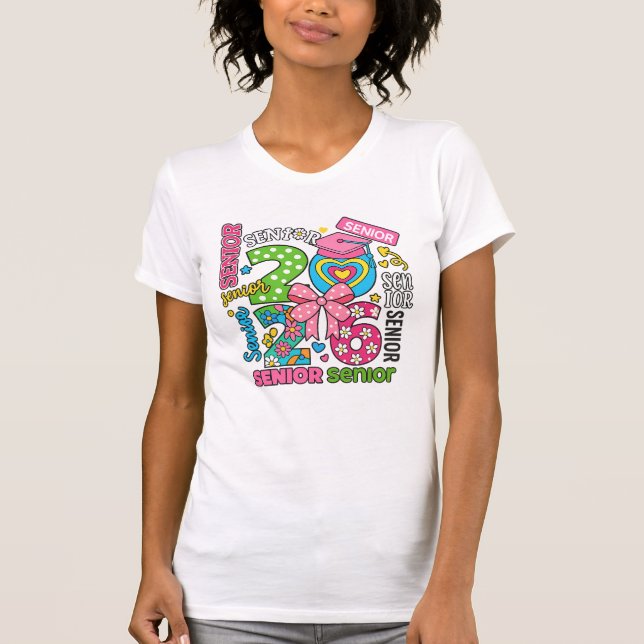 Färgrik design för seniorfirande t shirt (Framsida)