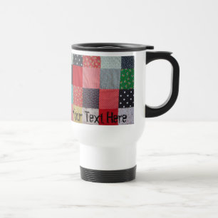 färgrik design för tyg för vintagestilpatchwork resemugg