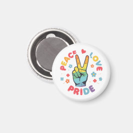 Färgrik design med fred, kärlek och stolthet för h magnet