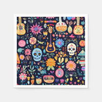 Färgrik Dias de los muertos-mönster
