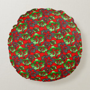 Färgrik digital 3D-design rund kastkudde (40 cm) Kudde