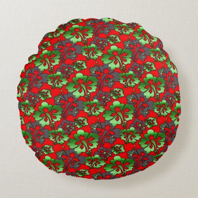 Färgrik digital 3D-design rund kastkudde (40 cm) Kudde (Framsidan)