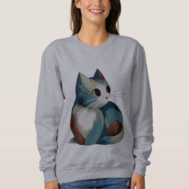 Färgrik Digital Kattkonst T Shirt (Framsida)