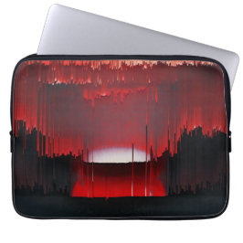Färgrik Digital Solnedgång Glitch Laptop Fodral