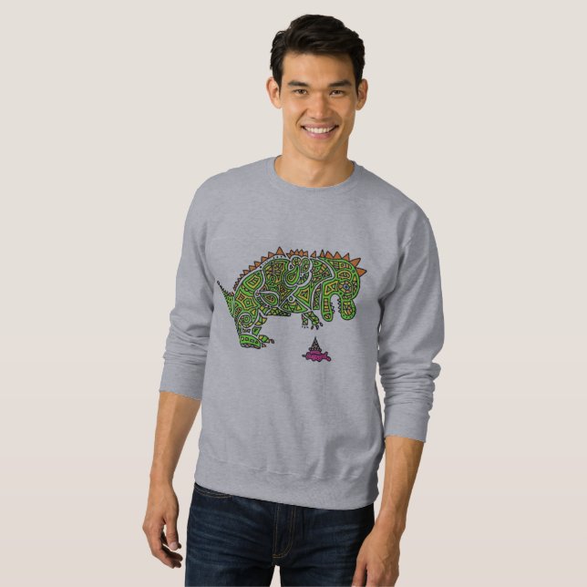 Färgrik Dinosaur Sweatshirt (Hel framsida)