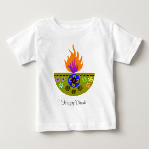 Färgrik Diwali lampa Diya T Shirt