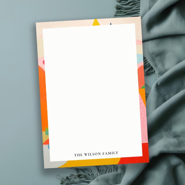 Färgrik Djärv Retro Abstrakt Jul Landskap Anteckningskort (Skapare uppladdad)