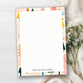 Färgrik Djärv Retro Abstrakt Jul Landskap Anteckningskort