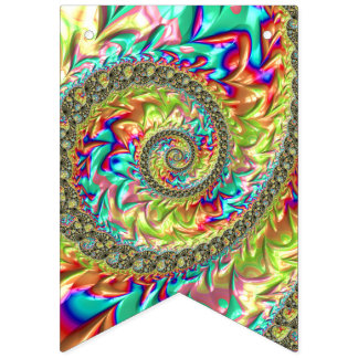 Färgrik Djärv Vibrerande Groovy Trippy Fraktal Spi Vimplar