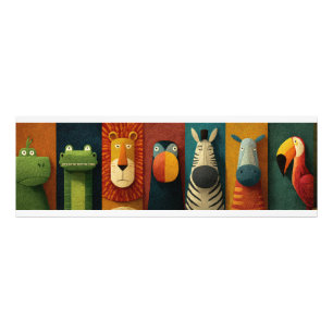 Färgrik Djungel Safari Djur Poster
