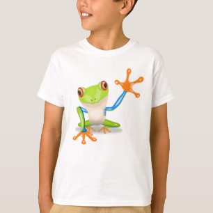 Färgrik djungelträdgroda som är ljus och t shirt