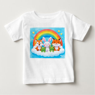 Färgrik djurillustration t shirt