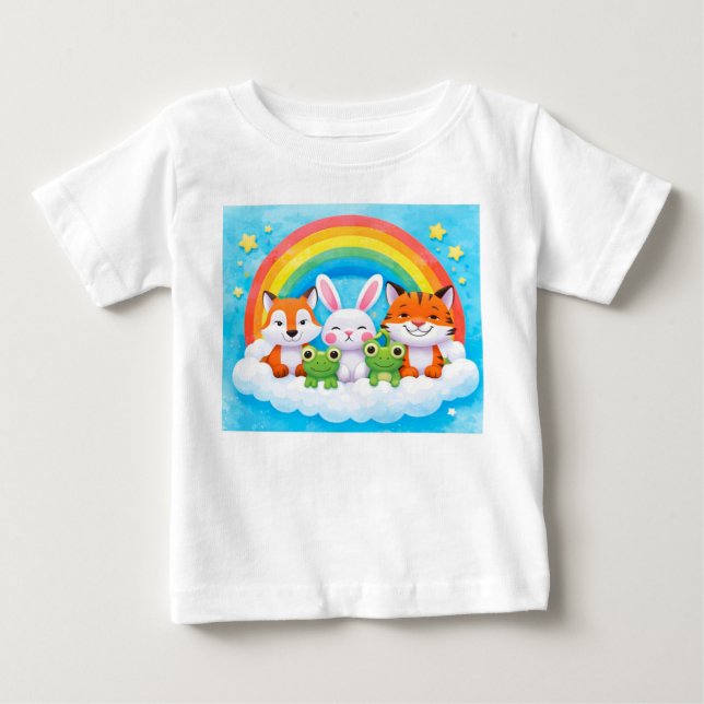 Färgrik djurillustration t shirt (Framsida)