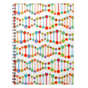 Färgrik DNA strukturerar mönster Anteckningsbok Med Spiral