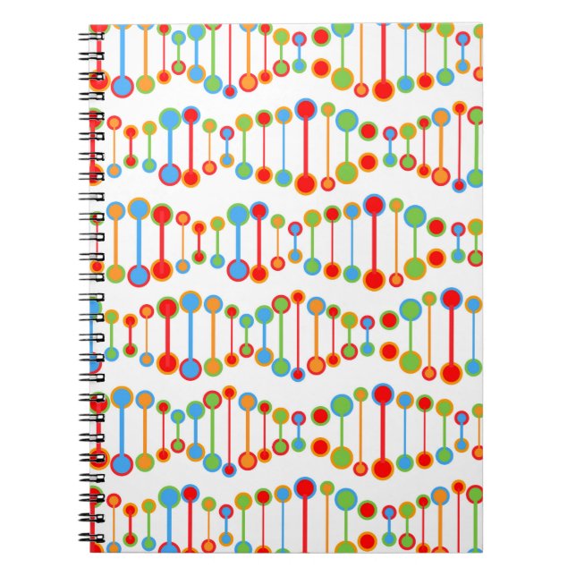 Färgrik DNA strukturerar mönster Anteckningsbok Med Spiral (Framsidan)