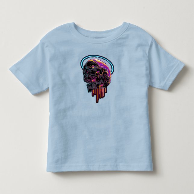 Färgrik Dödskalle Söt Baby Pojke Flicka Halloween  T Shirt (Framsida)