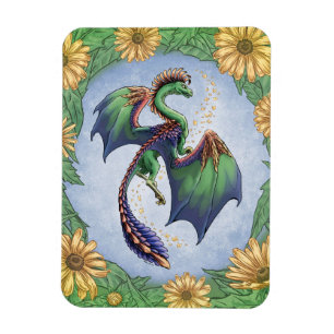 Färgrik drake av konst för sommarnaturfantasi magnet