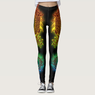 Färgrik drake leggings