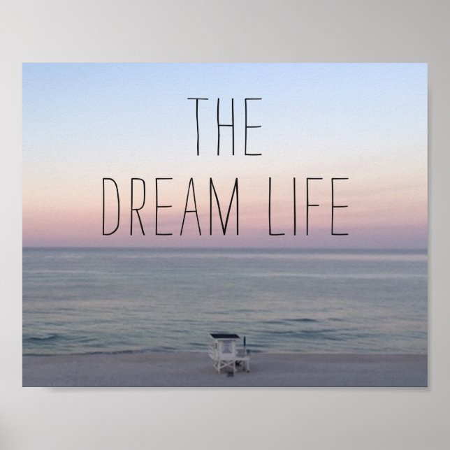 Färgrik Dröm om Strandliv Poster (Framsidan)