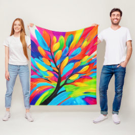 Färgrik drömmarnas träd fleecefilt