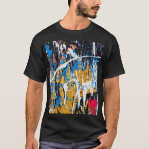Färgrik droppande färg: graffiti vägg. t shirt