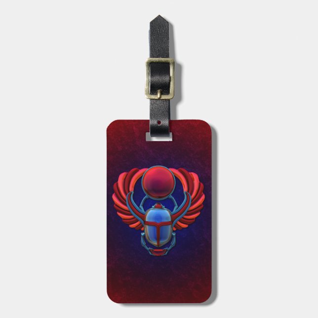 Färgrik egyptisk Scarab Bagagebricka (Vertikal Framsida)