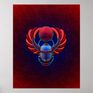 Färgrik egyptisk Scarab Poster