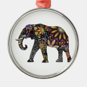 Färgrik elefant julgransprydnad metall