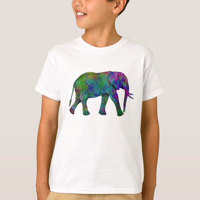 Färgrik elefant t shirt (Framsida)