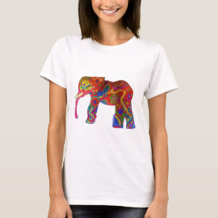 Färgrik elefantdräkt t shirt