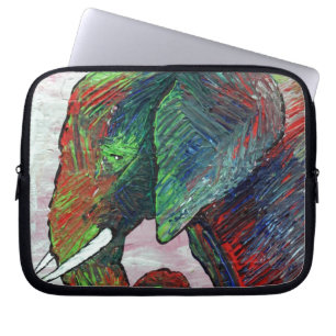 Färgrik Elefantkonst Laptop Sleeve