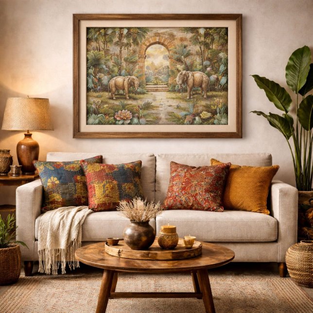 Färgrik elegant retro geometrisk abstrakt mönster kudde (Skapare uppladdad)